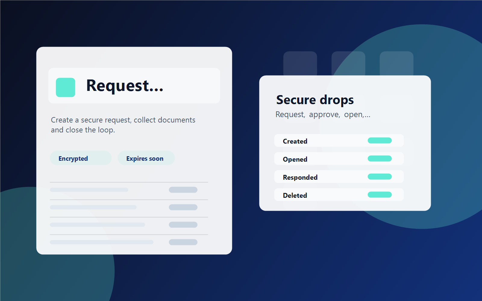 Secure request workflow dashboard preview