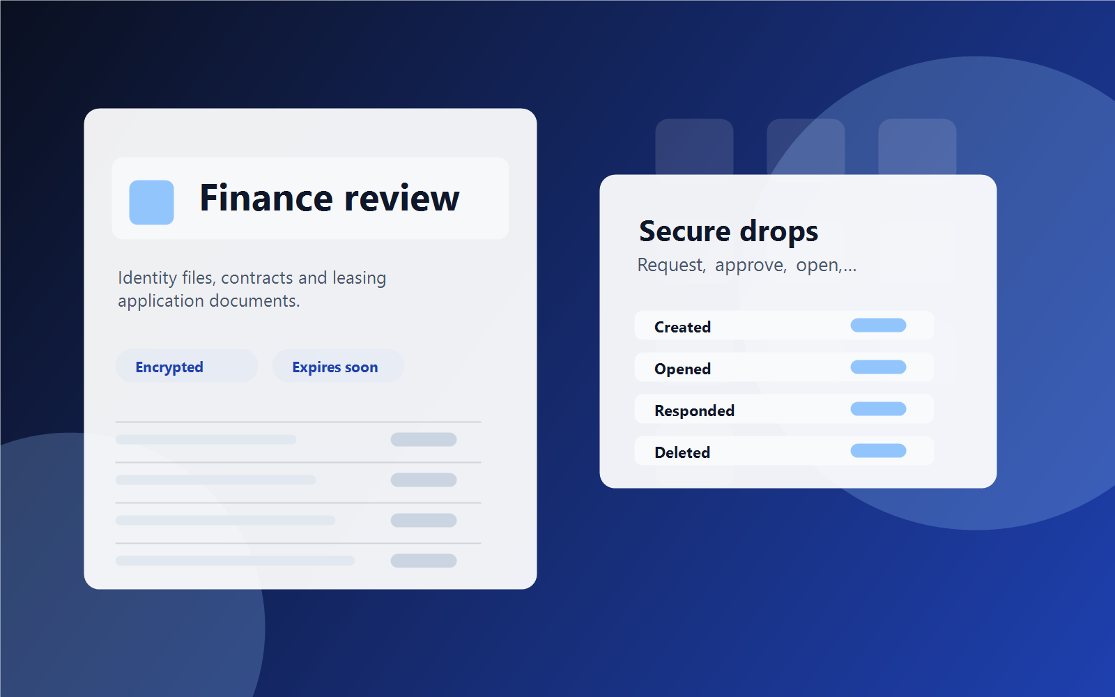 Finance secure request use case illustration
