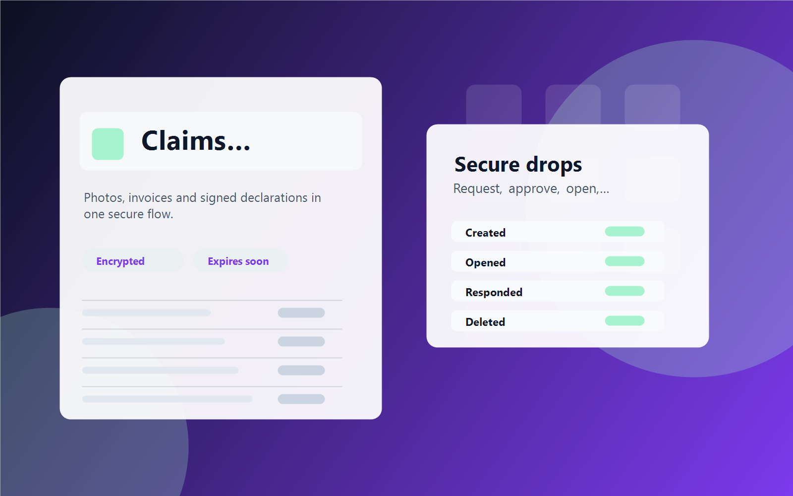 Insurance claim secure request use case illustration